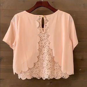 Jella Couture Underlay Lace Top Light Pink Blush